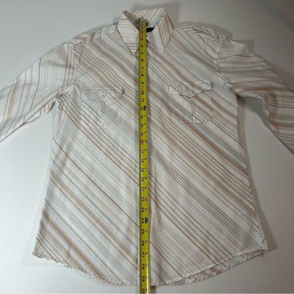Men’s Ben Sherman Vintage Y2K Tan Striped Button Down Shirt - Medium - Picture 12 of 15